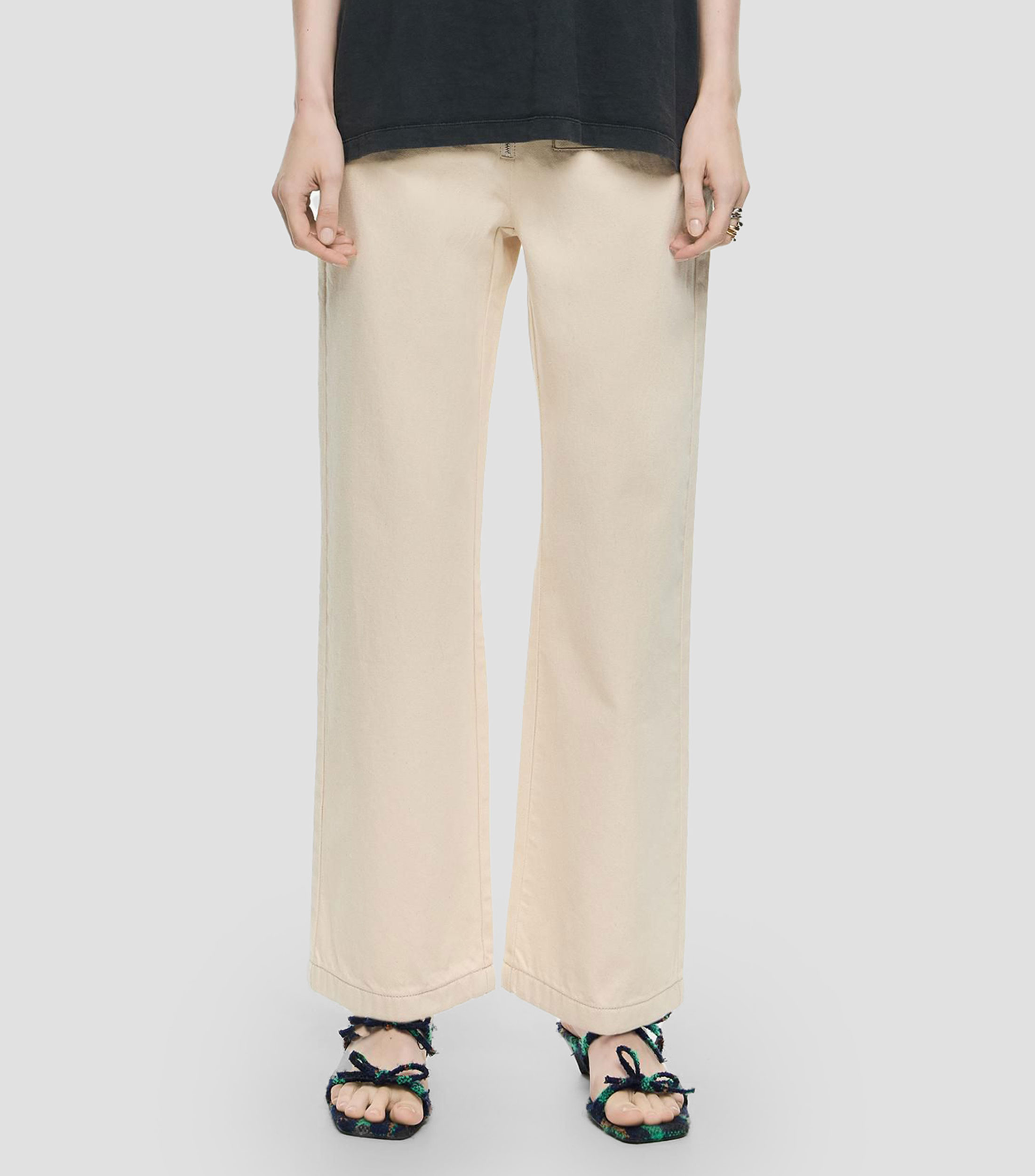 Pantalón denim tobillero Mujer